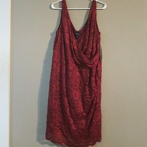 NWT Size 16W Red Patterned S.L. Fashions Dress